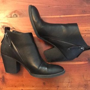 Black Booties with detailed heel